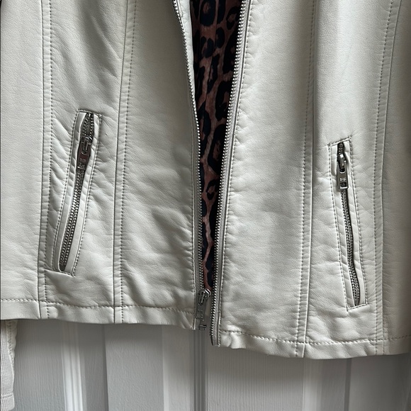 Women's Off-White Leather Jacket - Picture 3 of 8